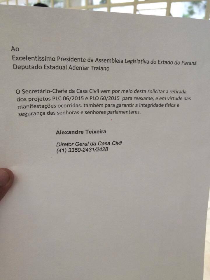 Imagem do documento. Foto: Band News Curitiba.